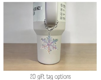 Tumbler Charm - Snowflake - Handle Charm - Stanley - HydroJug - Owala - Simple Modern - HydroFlask - BruMate - Gift for Women - Gift for Her
