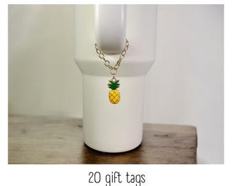 Zawieszka do kubka - Ananas - Zawieszka z uchwytem - Stanley - HydroJug - Owala - Simple Modern - HydroFlask - BruMate - Prezent dla kobiet - Prezent dla niej