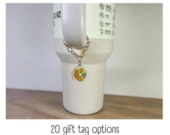 Becher Charme - Citrus - Handle Charm - Stanley - HydroJug - Owala - Einfach Modern - HydroFlask - BruMate - Geschenk für Frauen - Geschenk für Sie