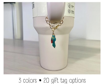 Becher Charme - Papagei - Handle Charm - Stanley - HydroJug - Owala - Einfach Modern - HydroFlask - BruMate - Geschenk für Frauen - Geschenk für Sie
