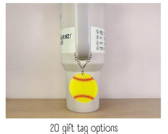 Tumbler Charm - Softball (XL) - Handle Charm - Stanley - HydroJug - Owala - Simple Modern - HydroFlask - BruMate - Yeti - Gift for Women