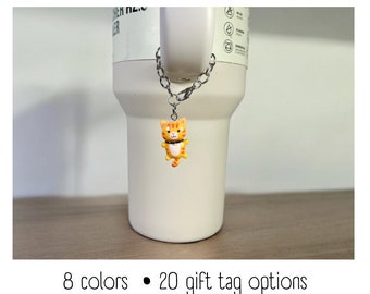 Tumbler Charm - Small Cat - Handle Charm - Stanley - HydroJug - Owala - Simple Modern - HydroFlask - BruMate - Gift for Women - Gift for Her