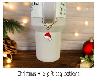 Tumbler Charm - Santa Hat - Handle Charm - Stanley - HydroJug - Owala - Simple Modern - HydroFlask - BruMate - Gift for Women - Gift for Her