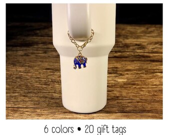 Tumbler Charm - Elephant - Handle Charm - Stanley - HydroJug - Owala - Simple Modern - HydroFlask - BruMate - Gift for Women - Gift for Her