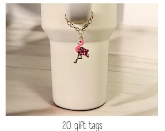 Tumbler Charm - Flamingo - Handle Charm - Stanley - HydroJug - Owala - Simple Modern - HydroFlask - BruMate - Gift for Women - Gift for Her