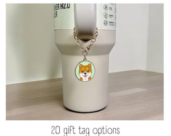 Tumbler Charm - Shiba Inu / Brown Husky - Handle Charm - Stanley - HydroJug - Owala - Simple Modern - HydroFlask - BruMate - Gift for Women