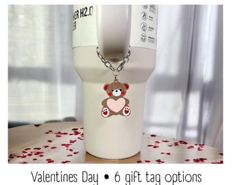 Tumbler Charm - Valentine Bear - Handle Charm - Stanley - HydroJug - Owala - Simple Modern - HydroFlask - BruMate - Yeti - Gift for Women