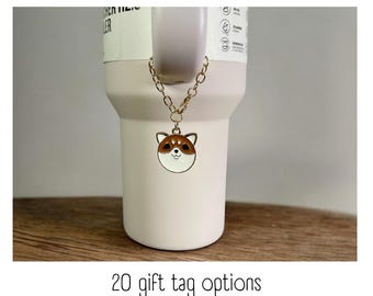Tumbler Charm - Akita Inu / Corgi - Handle Charm - Stanley - HydroJug - Owala - Simple Modern - HydroFlask - BruMate - Gift for Women
