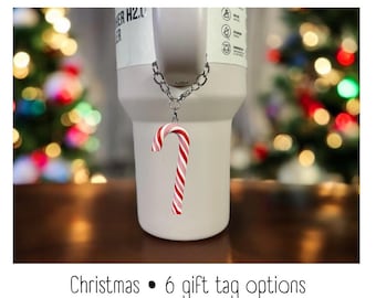 Tumbler Charm - Candy Cane - Handle Charm - Stanley - HydroJug - Owala - Simple Modern - HydroFlask - BruMate - Yeti - Gift for Women