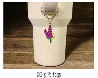 Tumbler Charm - Lavendar - Vervain - Handle Charm - Stanley - HydroJug - Owala - Simple Modern - HydroFlask - Gift for Women - Gift for Her