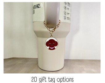 Tumbler Charm - Labradoodle / Bichon Frise Head - Handle Charm - Stanley - HydroJug - Owala - Simple Modern - HydroFlask - BruMate - Yeti