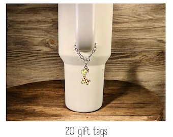 Tumbler Charm - Giraffe - Handle Charm - Stanley - HydroJug - Owala - Simple Modern - HydroFlask - BruMate - Gift for Women - Gift for Her