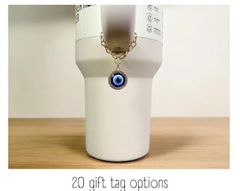 Tumbler Charm - Sparkle Evil Eye - Handle Charm - Stanley - HydroJug - Owala - Simple Modern - HydroFlask - BruMate - Yeti - Gift for Women