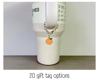 Becher Anhänger - Orange - Handle Charm - Stanley - HydroJug - Owala - Simple Modern - HydroFlask - BruMate - Geschenk für Frauen - Geschenk für Sie