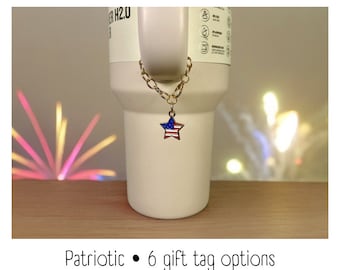 Bedel beker - patriottische ster - handvatbedel - Stanley - HydroJug - Owala - eenvoudig modern - HydroFlask - BruMate - cadeau voor vrouwen