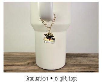 Dije para vaso - Graduación - Dije con asa - Stanley - HydroJug - Owala - Simple Modern - HydroFlask - BruMate - Regalo para mujeres