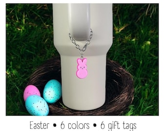 Tumbler Charm - Easter Bunny Cartoon - Handle Charm - Stanley - HydroJug - Owala - Simple Modern - HydroFlask - BruMate - Gift for Women