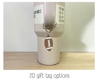 Charm para vaso - Balón de fútbol brillante - Charm para asa - Stanley - HydroJug - Owala - Simple Modern - HydroFlask - BruMate - Yeti - Regalo para mujeres