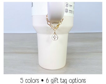 Tumbler Charm - Cross - Handle Charm - Stanley - HydroJug - Owala - Simple Modern - HydroFlask - BruMate - Yeti - Gift for Women