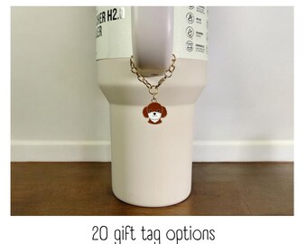 Tumbler Charm - Labradoodle / Bichon Frise - Handle Charm - Stanley - HydroJug - Owala - Simple Modern - HydroFlask - BruMate - Yeti - Gift