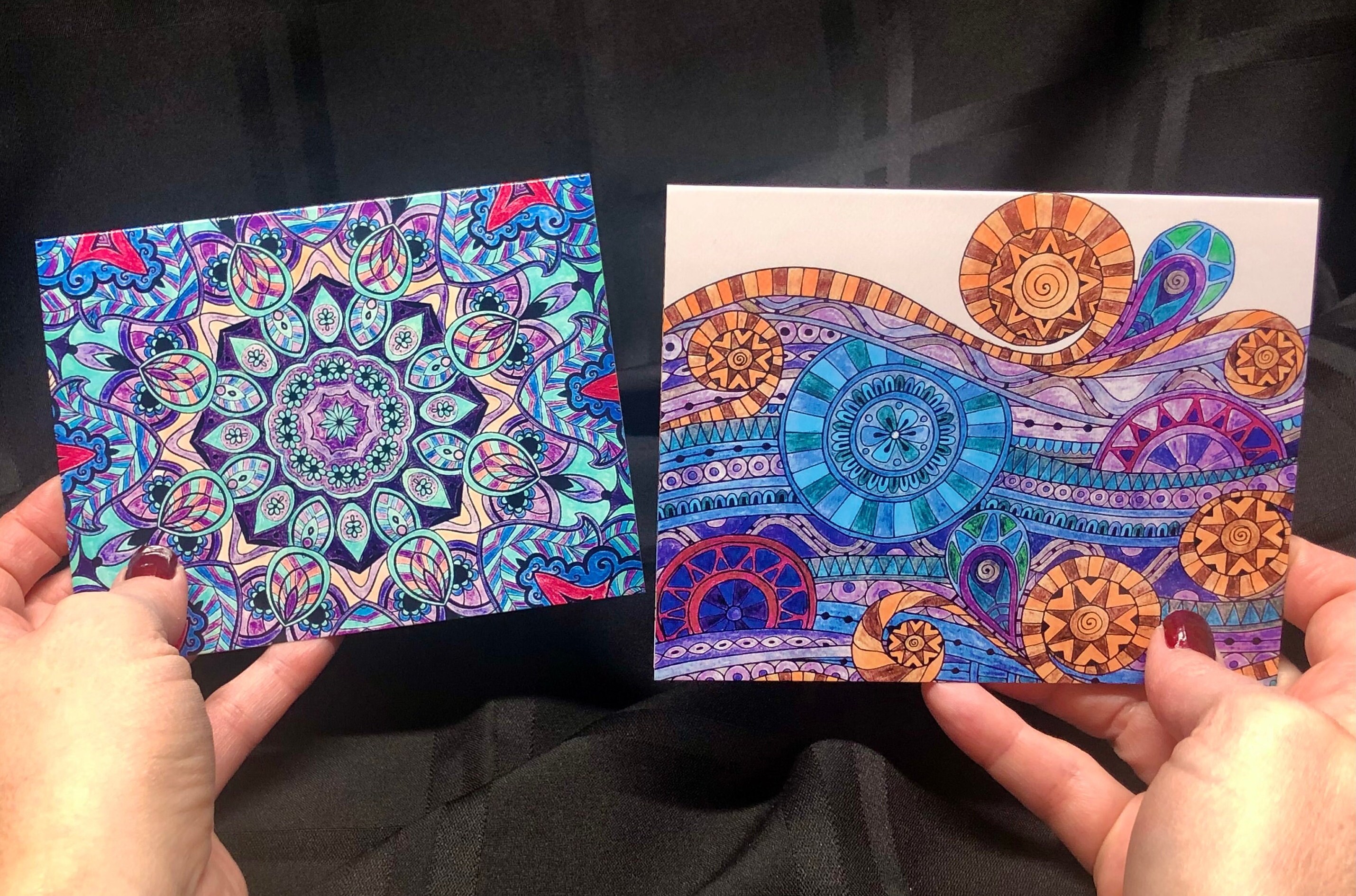 Hand Painted Mandala Notecard Set, Watercolor Cards, Blank Cards With  Envelopes, Thank You Cards, Greeting Cards, Card Set, Mandala Design 
