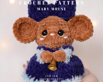 Mary the Mouse | advanced amigurumi mouse crochet pattern with customizable outfit | detailed, poseable, expressive mouse pattern