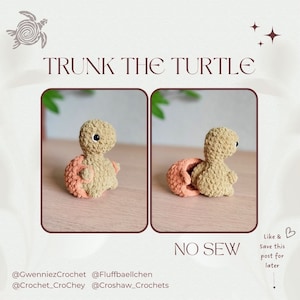 Patrón de crochet sin costura de la tortuga Trunk, incluye modificaciones para disfraces