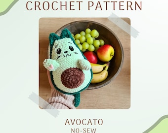 Avocato - Cat Avocado No-sew/Low-sew Crochet Pattern