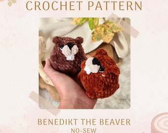 Benedict the Beaver no-sew/low-sew crochet pattern