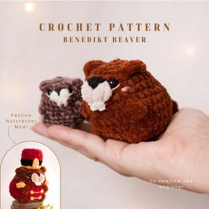 Beaver Crochet Pattern | No-Sew/Low-Sew Amigurumi | Benedict the Beaver PDF | Beginner-Friendly Woodland Animal Pattern
