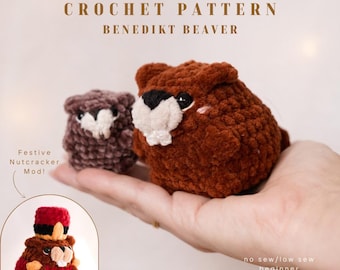 Beaver Crochet Pattern | No-Sew/Low-Sew Amigurumi | Benedict the Beaver PDF | Beginner-Friendly Woodland Animal Pattern