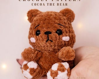 Cocoa the Bear Crochet Pattern | Cuddly Amigurumi Teddy Bear | Beginner Friendly Plush Toy | No Sew PDF Pattern
