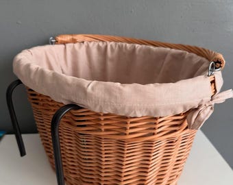 Sac Vélo Enfant HOVCEH Panier Vélo Enfant Tressé Rose - Avec Couvercle Et Bandoulière - Guidon 12-20 Pouces - Sans Outils Panier Velo Enfant