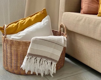 natural wicker basket laundry hamper bathroom linen storage bin  natural rattan woven laundry basket holder ecofriendly clothing basket