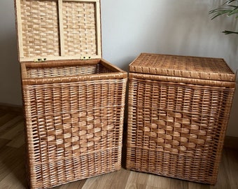 wicker laundry hamper laundry basket natural rattan box large bathroom organizer ecofriendly basket with lid