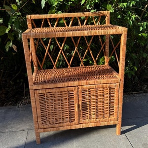 small wicker cabinet with doors rattan nightstand bedside table shelf boho furniture wicker chest with drawers wicker bookcase shoe rack