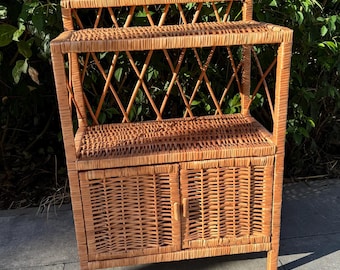 small wicker cabinet with doors rattan nightstand bedside table shelf boho furniture wicker chest with drawers wicker bookcase shoe rack