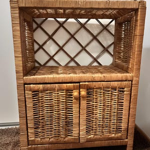 handmade wicker book shelf ecofriendly wicker cabinet with doors natural rattan chest of drawers bookcase plant shelf woven rattan bookshelf