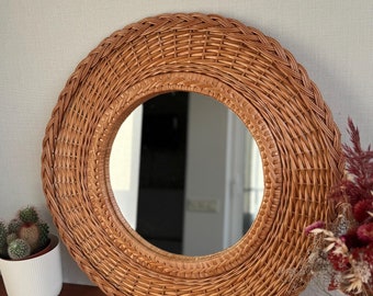 Runder geflochtener Spiegel Boho runder Spiegel Handgemachter Badezimmer  Spiegel Boho Dekor Natrlicher Weiden Wandspiegel Bambusrahmen Spiegel -  Etsy.de