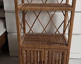 rustic wicker cabinet with doors rattan night stand handmade bedside table wicker furniture natural woven wicker bookcase rattan plant shelf