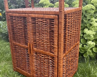 rotan dressoir handgemaakt rotan nachtkastje bruine schoenenopbergkast milieuvriendelijke plant plank natuurlijke rieten kast slaapkamer boho dressoir