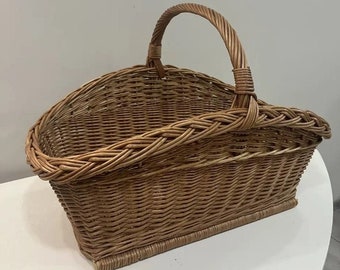 natural wicker log carrier basket firewood holder indoor fireplace decor log wicker basket firewood storage ecofriendly log storage