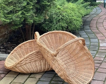 handmade log storage wicker firewood basket with handle natural wicker log carrier firewood storage ecofriendly firewood holder