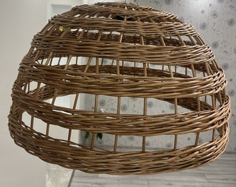 woven round lampshade rattan pendant lamp wicker chandelier hanging lamp ecofriendly bamboo rustic lampshade boho