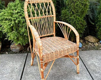 handgemachter Rattan Akzent Stuhl umweltfreundlicher Boho Möbel Sitz Terrasse Garten Korbstuhl natürlicher rustikaler Stuhl Barhocker Terrassenmöbel