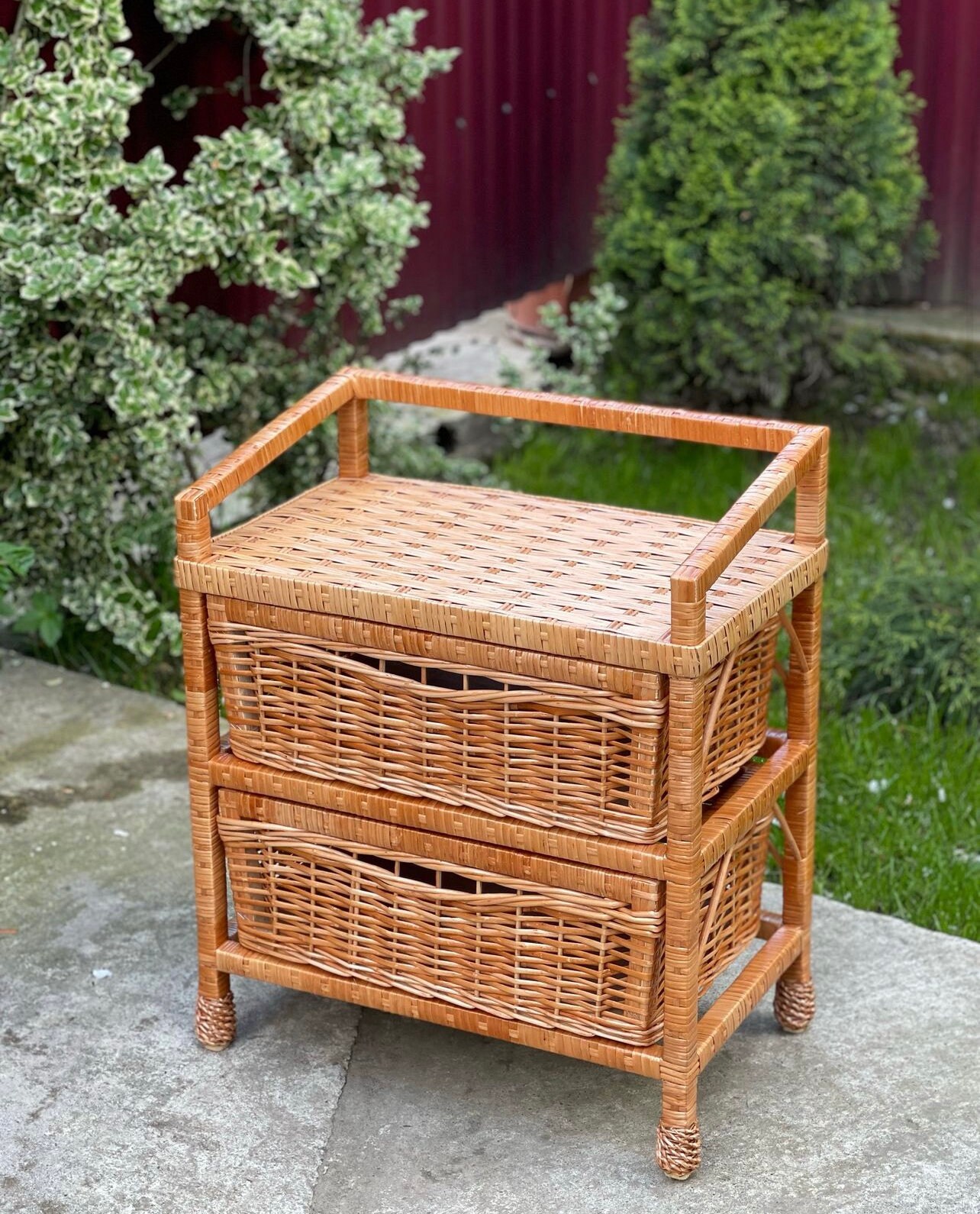 rattan dresser Frances Woven Rattan 6 Drawer Dresser, Natural - daals