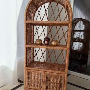 rustic bookcase arched wicker shelf handmade wicker cabinet book shelf ecofriendly shoe storage cabinet wicker furniture plant shelve