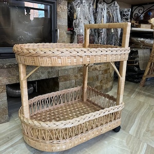 rieten bartafel rotan barwagen rotan salontafel rollende opbergwagen thuis koffiebar meubels boho meubels