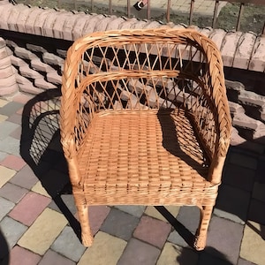 ecofriendly woven patio chair handmade garden wicker chair natural wicker outdoor furniture boho decor lounge armchair patio furniture