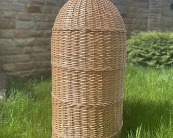 umweltfreundliche Boho Hängelampe Rattan Pendel Beleuchtung handgefertigt Korbwaren Lampenschirm natürliche Rattan Kronleuchter hängende Deckenanhänger Lampenschirm